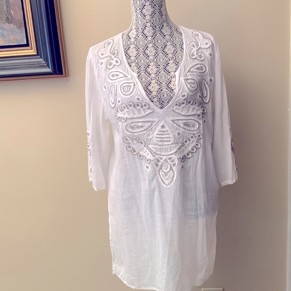 Spiaggia dolce boho white top/ cover up - Picture 3 of 9